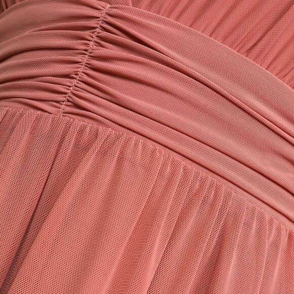 Lulu’s Mesmerized by Love Rusty Rose Mesh Lace-Up Maxi Dress NWT XS - Picture 5 of 16